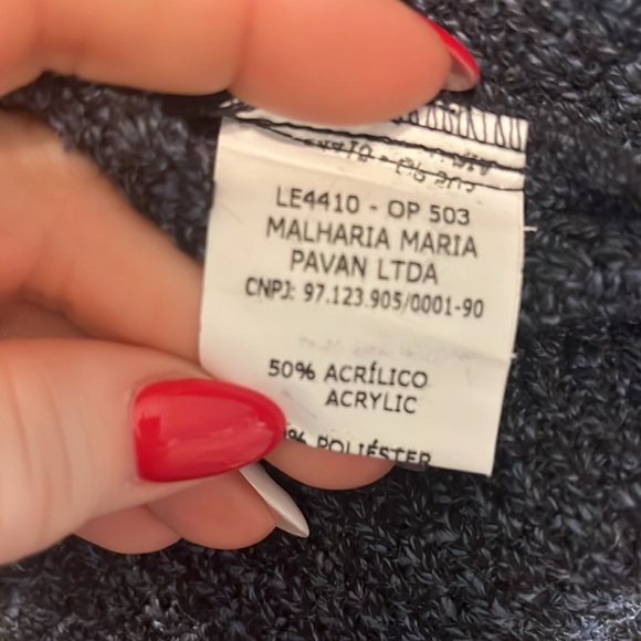 Maria Pavan Sweater Colorful Threaded Details Size XS Brazil Gray - Picture 8 of 9